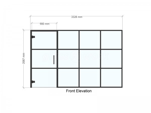 Domestic Project (Leeds, West Yorkshire): T-Bar Aluminium Black Framed Glass Wall and Door