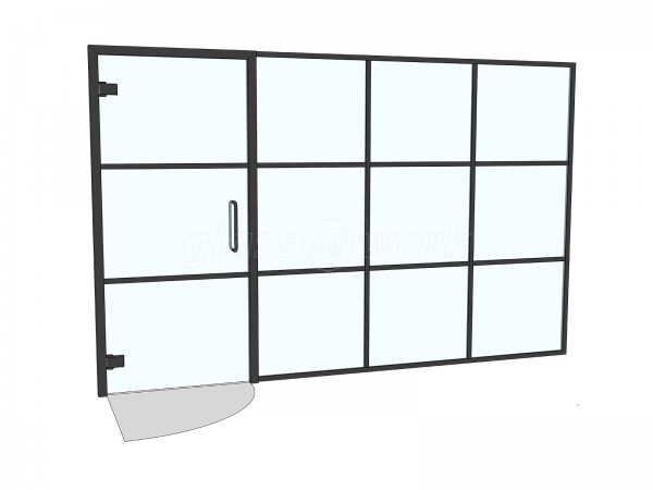 Domestic Project (Leeds, West Yorkshire): T-Bar Aluminium Black Framed Glass Wall and Door