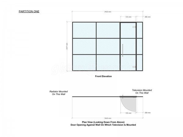 Residential Project (West Malling, Kent): T-Bar Warehouse-Style Black Metal and Glass Screen