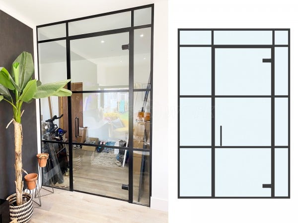 Residential Project (Reading, Berkshire): Warehouse-Look Glass Wall With Black Metal Frame