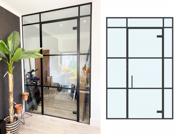 Residential Project (Reading, Berkshire): Warehouse-Look Glass Wall With Black Metal Frame