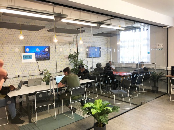 LDN Apprenticeships (Stockwell, London): Two Glass Meeting Rooms With Glazed Separating Wall [With Black Frame]