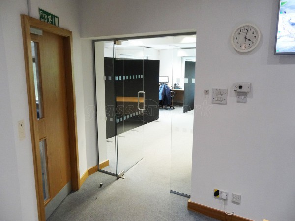 TI Security (Garforth, Leeds): Glass Partition With Glass Door