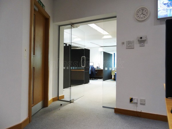 TI Security (Garforth, Leeds): Glass Partition With Glass Door