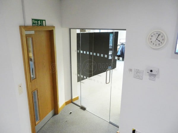 TI Security (Garforth, Leeds): Glass Partition With Glass Door