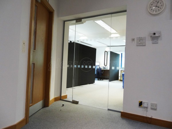 TI Security (Garforth, Leeds): Glass Partition With Glass Door