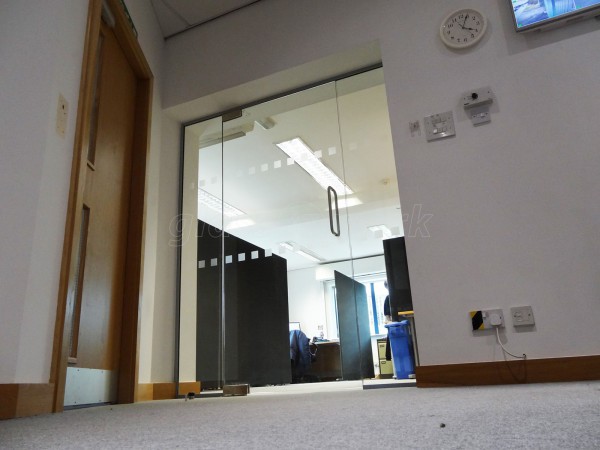 TI Security (Garforth, Leeds): Glass Partition With Glass Door