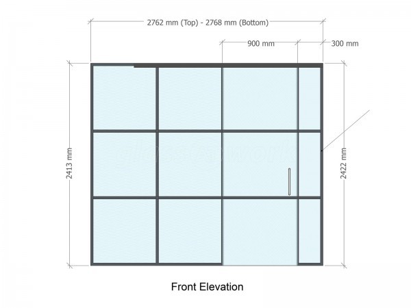 Residential Project (Walton-on-Thames, Surrey): Black T-Bar Industrial Style Room Divider With Sliding Door