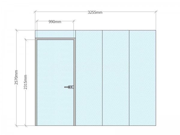 Navigation Property Marketing Suite Services (Bromley By Bow, London): 30 Minutes [30/00] Fire Rated Glazed Partition Wall For Office