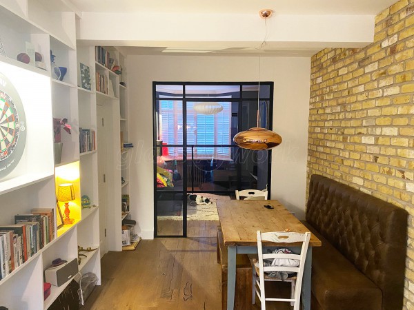 Residential Project (Hanwell, London): Heritage Black Metal Framed Glass Door Partition For Snug