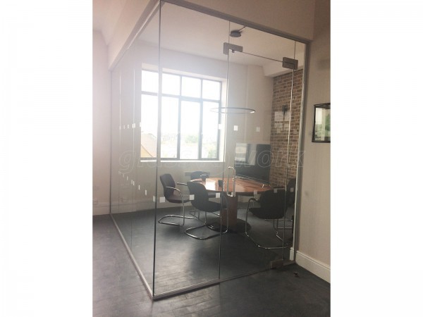 Security Company (Acton, London): Small Glass Corner Office