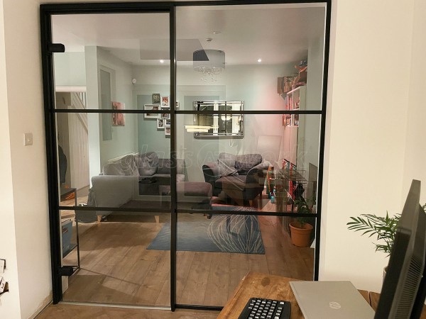 Domestic Project (Sale, Greater Manchester): Home Office Industrial-Style Glass Wall and Door