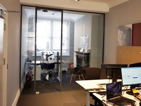 Blacks Visual Merchandising Ltd (Mayfair, London): Laminated Acoustic Glass With Framed Door [Basalt grey RAL 7012]