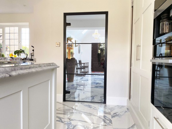 Domestic Project (Kettering, Northamptonshire): Black Framed Metal and Glass Door