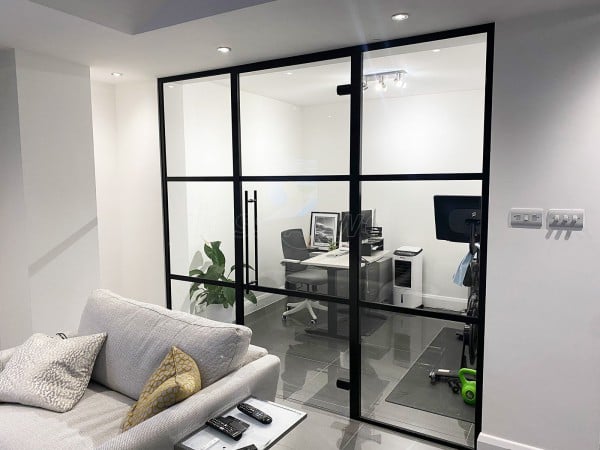 Home Office (Romford, Greater London): T-Bar Industrial Style Home Office With Black Metal Frame