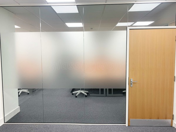 Solicitor\'s Office (Luton, Bedfordshire): Toughened Glass Office With Timber Door