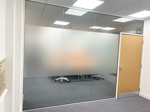 Solicitor's Office (Luton, Bedfordshire): Toughened Glass Office With Timber Door