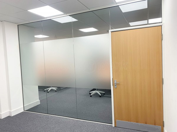 Solicitor\'s Office (Luton, Bedfordshire): Toughened Glass Office With Timber Door