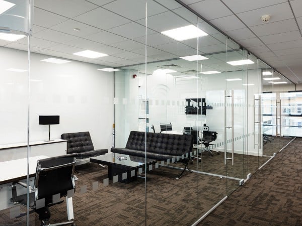 Single Glazed Frameless Glass Office Partitioning