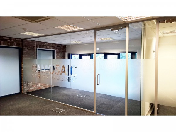 Mosaic Print Management (Long Marston, York): Acoustic Glass Office Partition