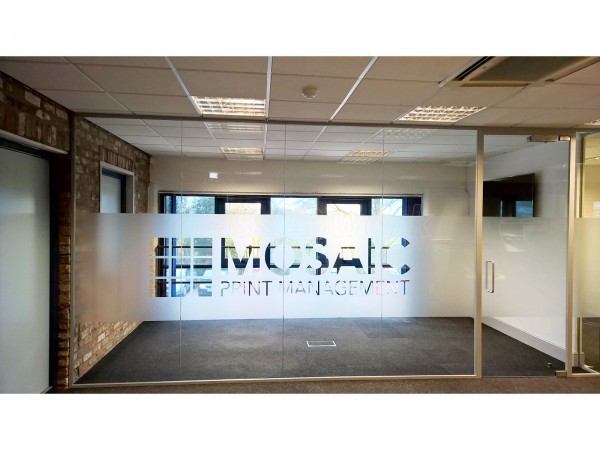 Mosaic Print Management (Long Marston, York): Acoustic Glass Office Partition