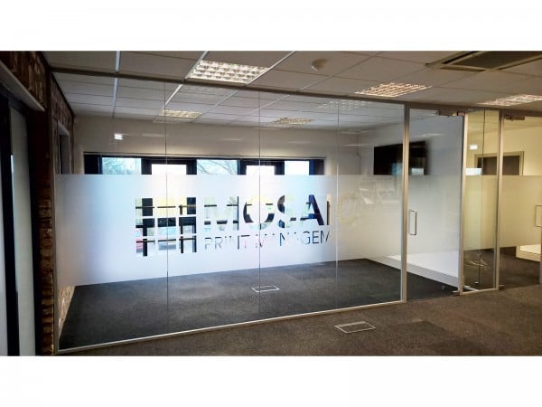 Mosaic Print Management (Long Marston, York): Acoustic Glass Office Partition