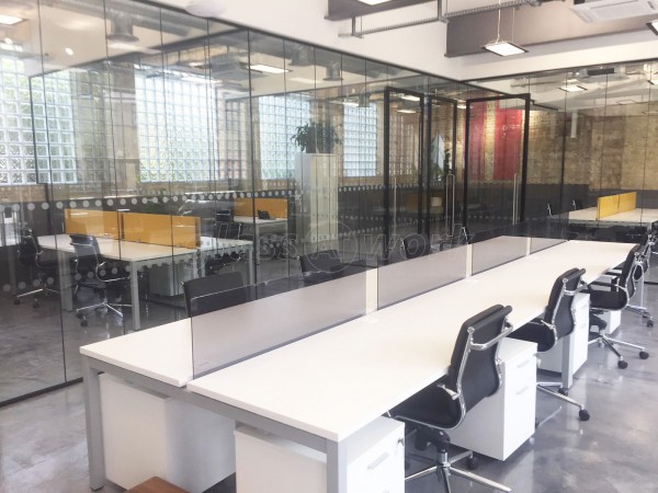 M Squared London Ltd (Dollis Hill, London): Commercial Glass Office Partition Fit-out With Black Track Work