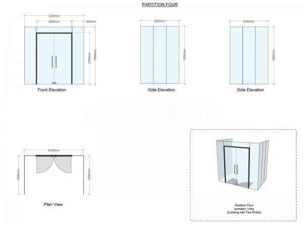 M Squared London Ltd (Dollis Hill, London): Commercial Glass Office Partition Fit-out With Black Track Work