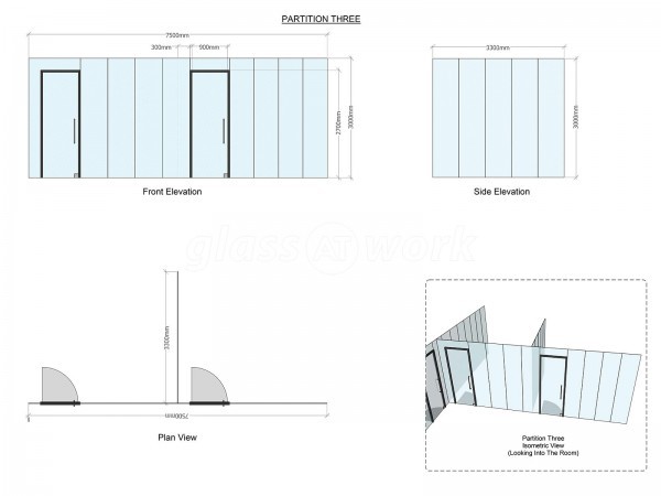 M Squared London Ltd (Dollis Hill, London): Commercial Glass Office Partition Fit-out With Black Track Work