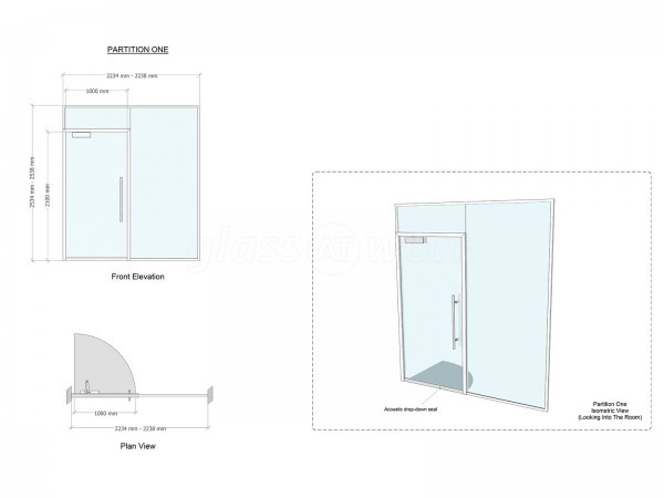 My-iClinic (North Finchley, London): Laminated Acoustic Glass Screen With Framed Glazed Door