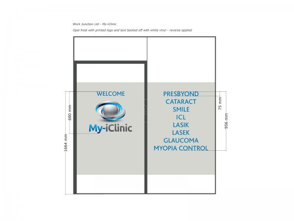 My-iClinic (North Finchley, London): Laminated Acoustic Glass Screen With Framed Glazed Door