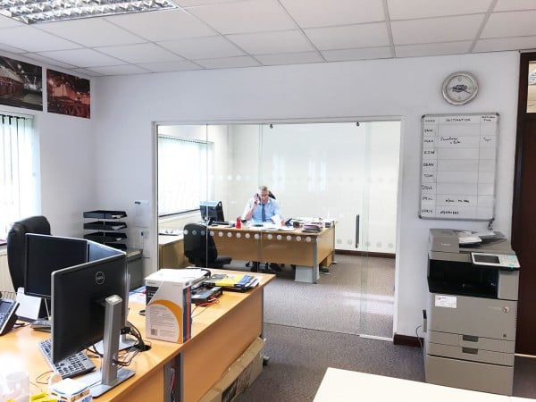 East Midlands Diamond Drilling (Bestwood, Nottingham): Glass Partition With Glass Sliding Door