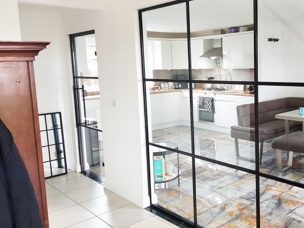 Residential Project (Boston, Lincolnshire): T-Bar Interior Black Metal Framed Glass Walls and Doors