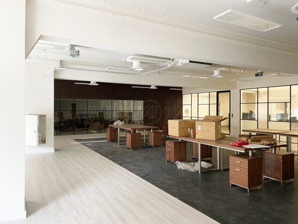 Octopus Architects (Royal Liver Buildings, Liverpool): Warehouse-Style Grid Glass Office Wall With Acoustic Glazing