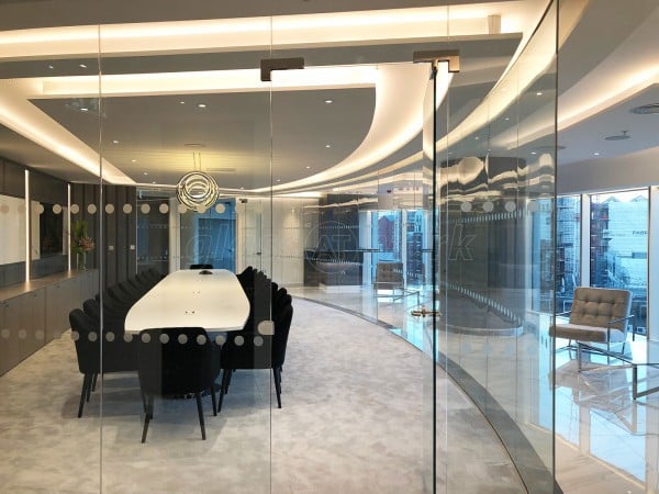 Curved Glass Frameless Office Partitioning