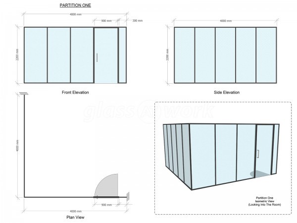 OLD SPIKE (Peckham, London): Acoustic Glass Corner Room With Vertical Black Trims & Black Frame