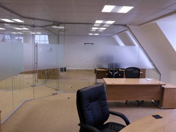 Faceted Glass Office Partitioning