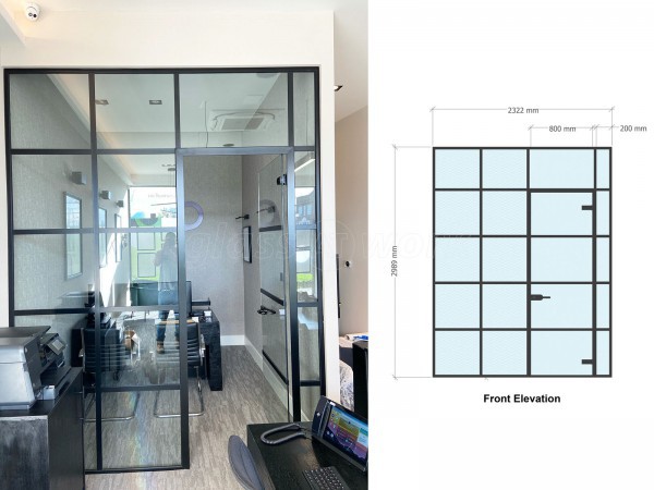 Pyramid Carpentry & Construction Ltd (Southgate, London): T-Bar Industrial Look Acoustic Glass and Door With Black Frame