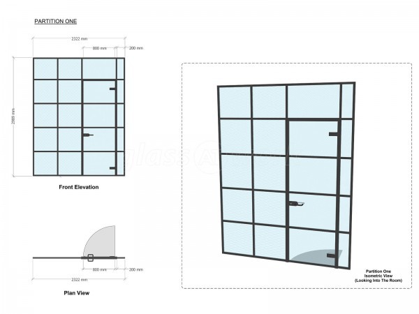 Pyramid Carpentry & Construction Ltd (Southgate, London): T-Bar Industrial Look Acoustic Glass and Door With Black Frame