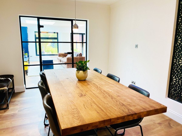 Residential Project (Greenford, Greater London): T-Bar Industrial-Style Partitioning Black Metal and Glass Doors