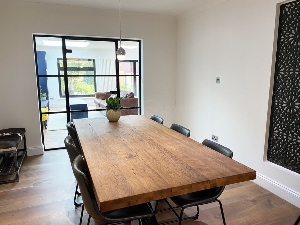 Residential Project (Greenford, Greater London): T-Bar Industrial-Style Partitioning Black Metal and Glass Doors