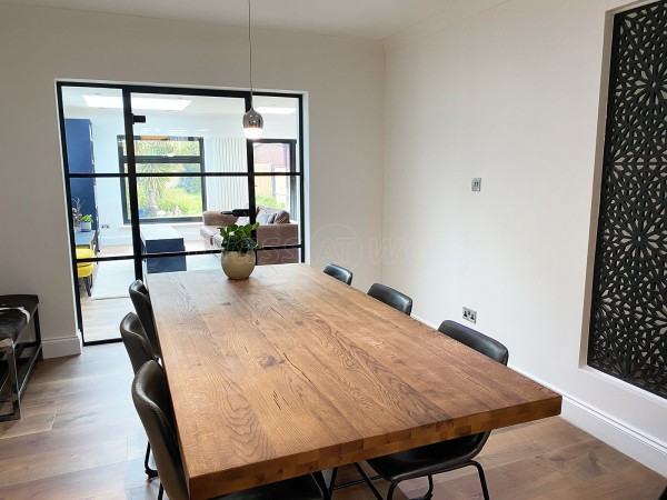 Residential Project (Greenford, Greater London): T-Bar Industrial-Style Partitioning Black Metal and Glass Doors