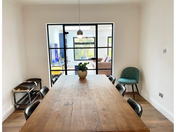 Residential Project (Greenford, Greater London): T-Bar Industrial-Style Partitioning Black Metal and Glass Doors