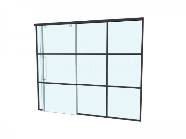 Domestic Project (Ware, Hertfordshire): T-Bar Black Framed Glass Sliding Door Partition