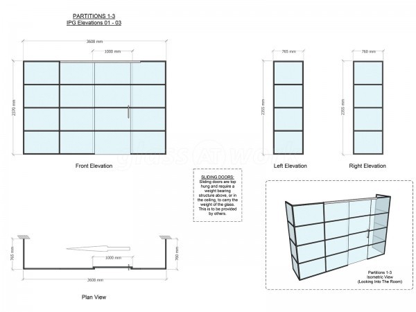 Pico London Ltd (Westminster, London): Full Office Fit-Out in T-Bar Slimline Warehouse-Style Glass Partitioning With Sliding Doors