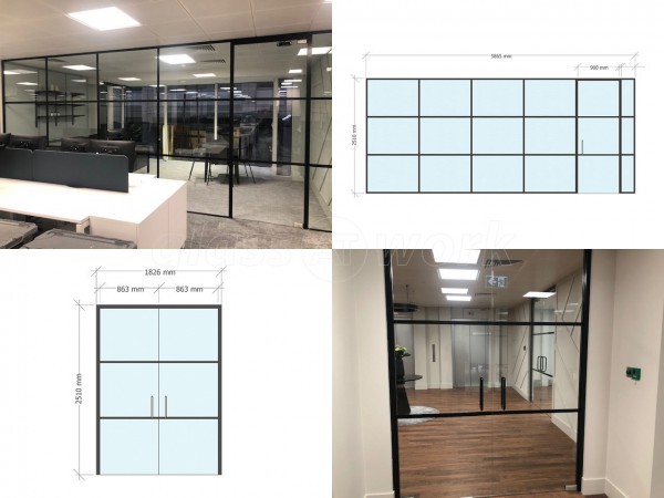 PSC UK CENTRAL SERVICES (City of London, London): Industrial-Style Soho Glazing Acoustic Glass Partitioning - Commercial Fit-out