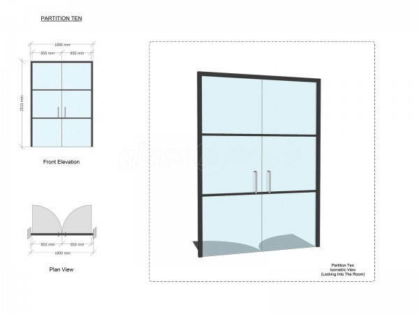 PSC UK CENTRAL SERVICES (City of London, London): Industrial-Style Soho Glazing Acoustic Glass Partitioning - Commercial Fit-out