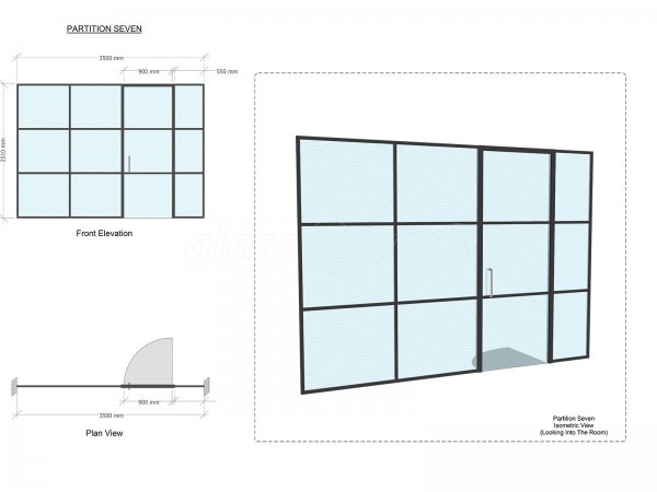 PSC UK CENTRAL SERVICES (City of London, London): Industrial-Style Soho Glazing Acoustic Glass Partitioning - Commercial Fit-out