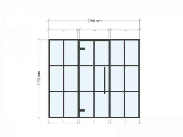 Residential Project (Ashford, Kent): T-Bar Industrial-Look [New York Style] Acoustic Glass Wall To Create New Home Office Work Space