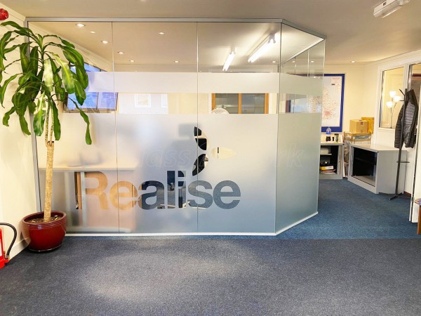 Realise Energy (Perth, Scotland): Glass Office Corner Room Using Frameless Toughened Glazed Panels